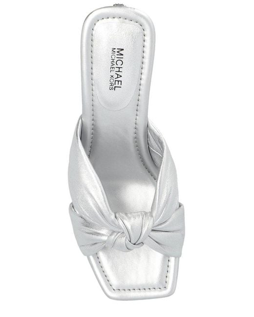 MICHAEL Michael Kors White Elena Metallic Heeled Sandals