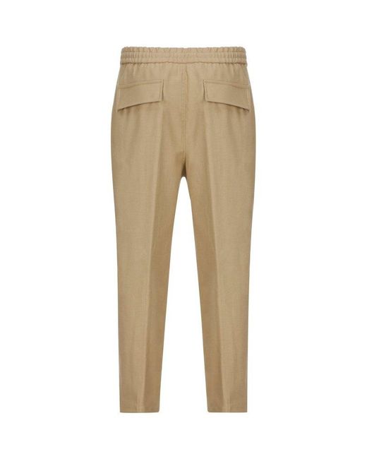 Etro Natural Drawstring Cropped Trousers for men