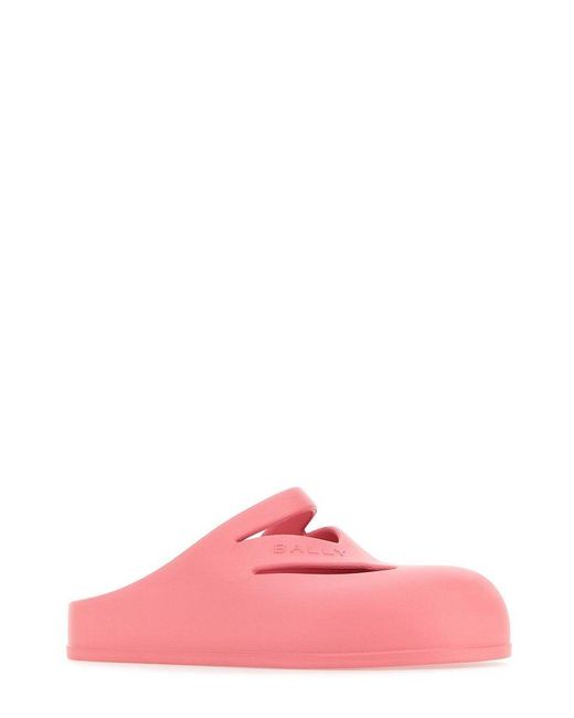 Bally Pink Logo Embossed Sandals