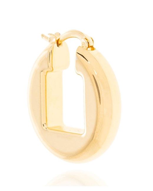 Jacquemus Yellow Les Boucles Asymmetric Gold-tone Brass Hoop Earrings