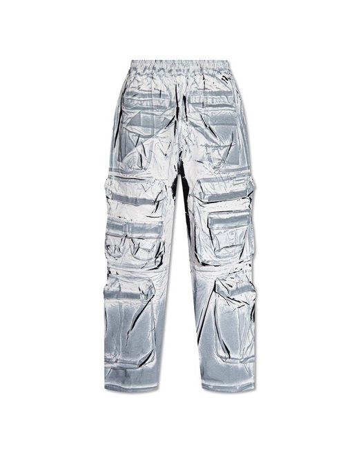 DIESEL Blue P-Garcia Printed Cargo Trousers for men
