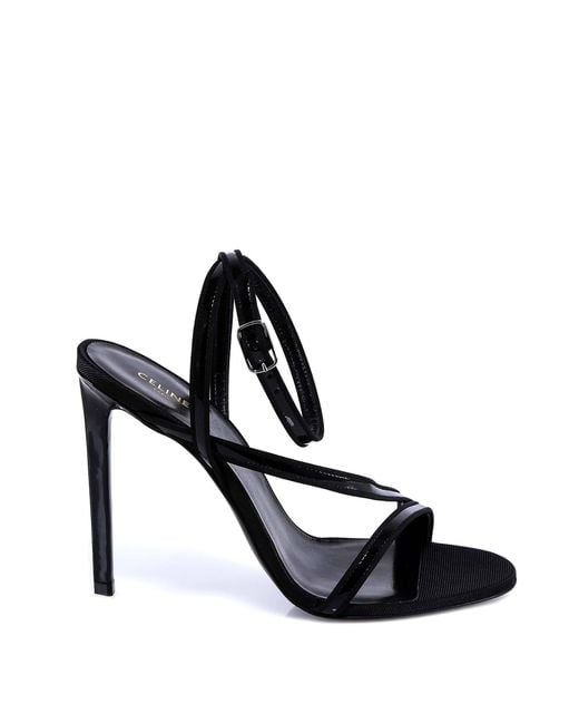 Céline Black Sharp Patent Sandals