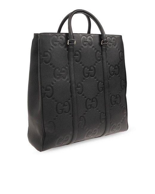 Gucci Black Jumbo Gg Leather Tote Bag for men