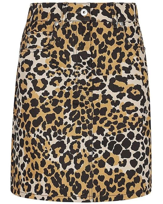 Weekend by Maxmara Black Leopard Printed Mini Skirt