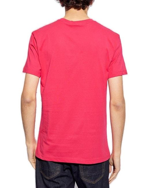 Versace Pink T-shirt With Logo, for men