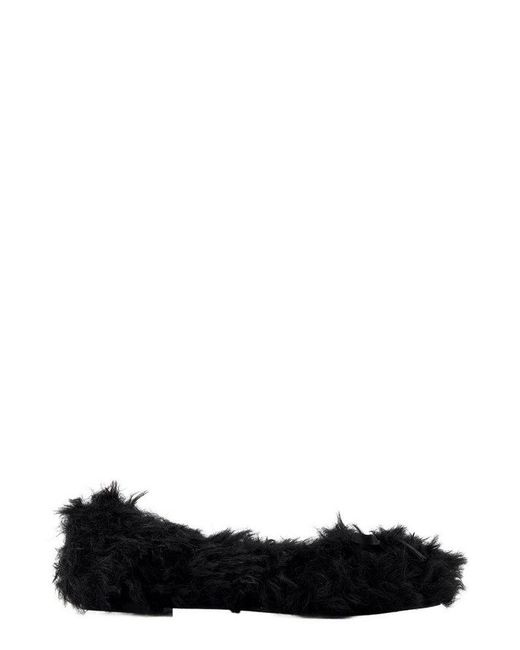 Balenciaga Black Leopold Ballerinas
