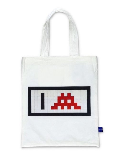 Comme des Garçons White Space Invaders Shopping Bag for men
