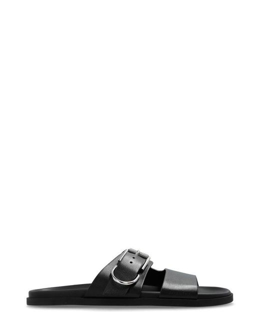 Givenchy Black Buckle Detailed Slippers for men