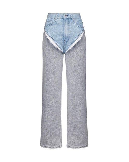 Y. Project Blue Panelled Denim Jeans