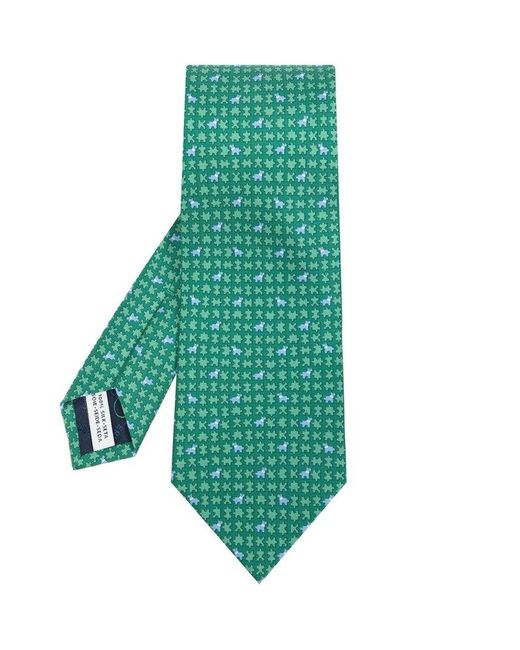 Ferragamo Green Motif Printed Tie for men