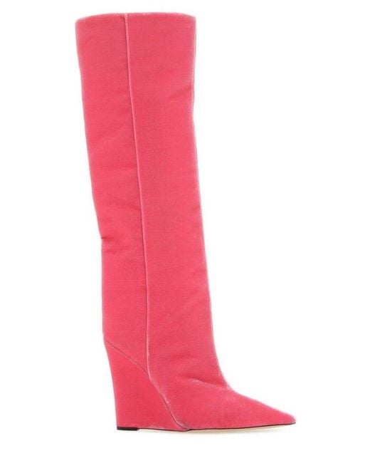 Jimmy Choo Blake Pointed Toe Wedge Boots in Pink Lyst