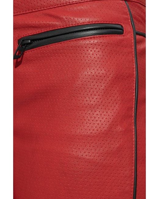 DIESEL Red Leather Pants L-Insey