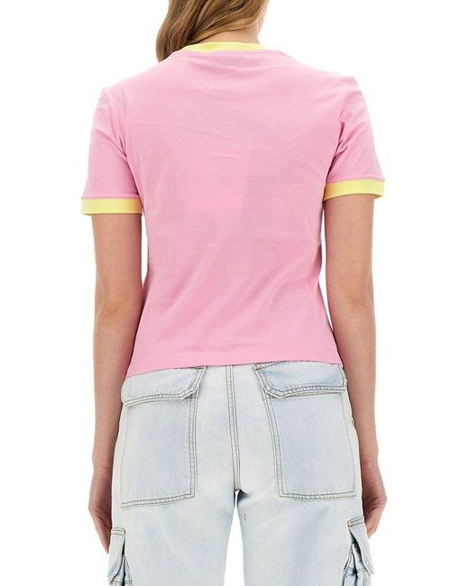 MSGM Pink T-Shirt With Logo