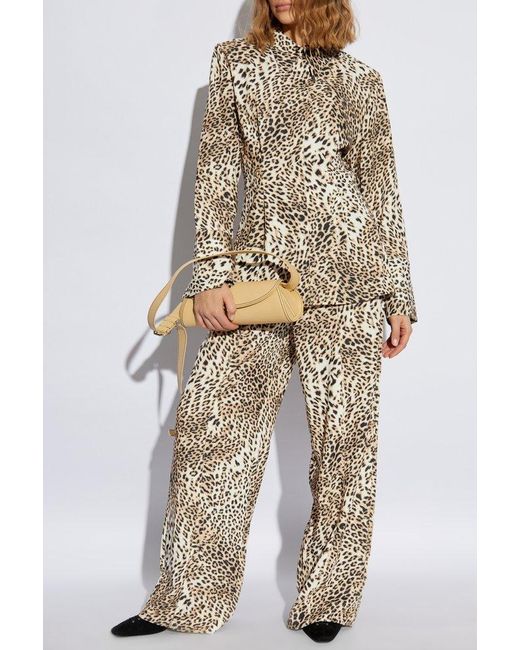 Gestuz White Tailored Patterned Blouse