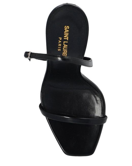 Saint Laurent Black Opyum Leather Heel Sandals