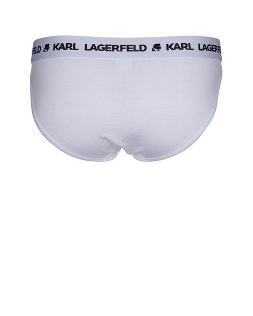 Karl Lagerfeld Blue Logo Detailed Briefs