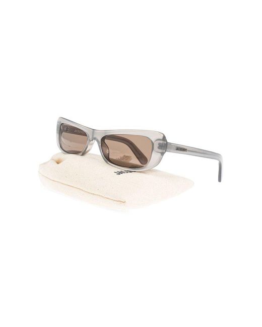 Jacquemus Gray Capri Rectangle Frame Sunglasses