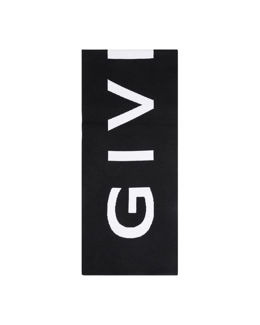 Givenchy Black Logo Intarsia Scarf