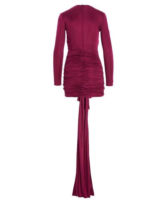 Saint Laurent Pink Jersey Draped Dress
