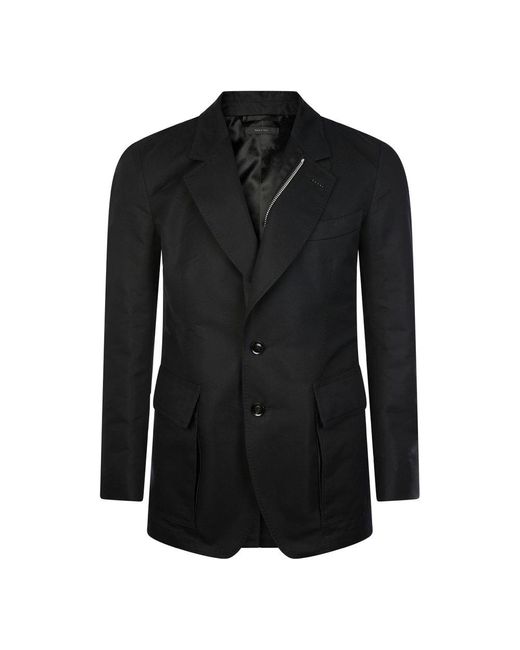 Tom Ford Black Zip-up Long-sleeved Blazer for men