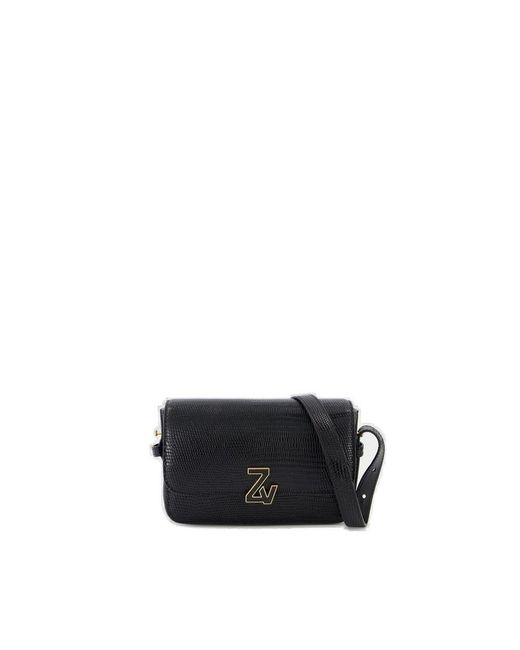 Zadig & Voltaire Black Zv Initiale Mini Leather Shoulder Bag