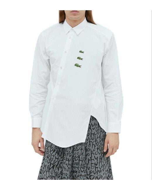 Comme des Garçons White X Lacoste Buttoned Shirt for men