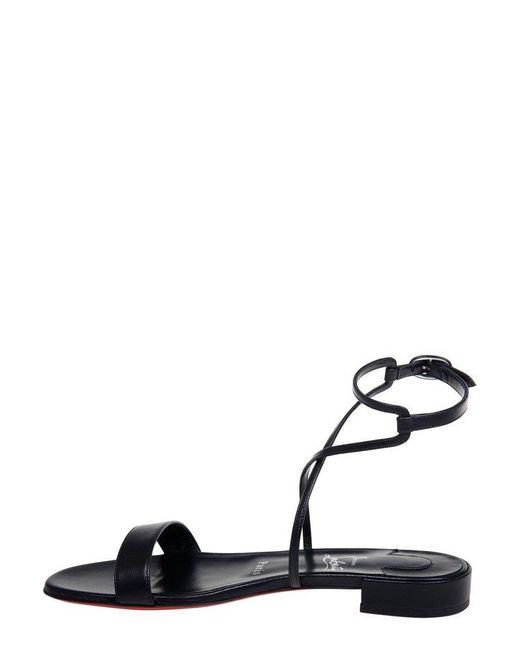 Christian Louboutin Black Ankle-strap Open Toe Sandals