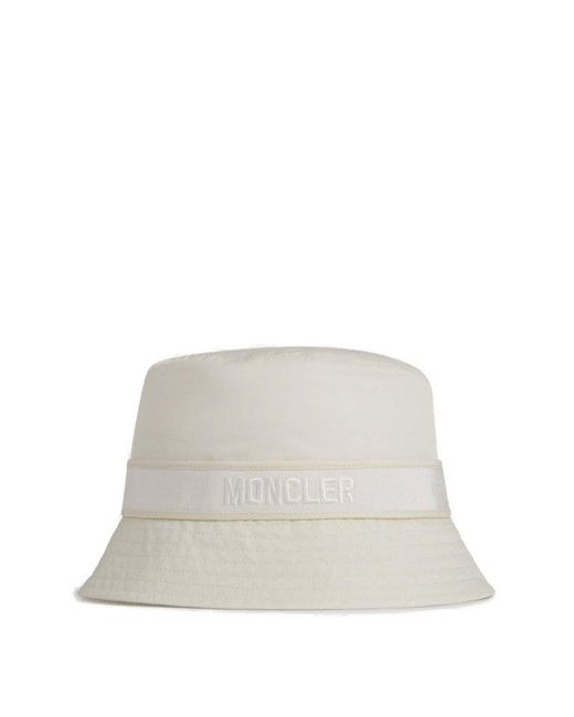 Moncler White Technical Fisherman Hat Logo