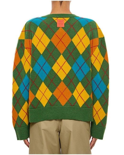 Loewe Multicolor Argyle-pattern Wool Jumper