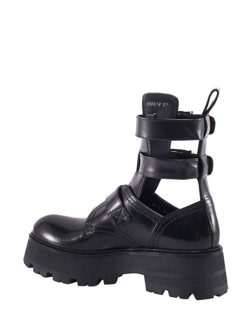 Alexander McQueen Black Rave Buckle Boots