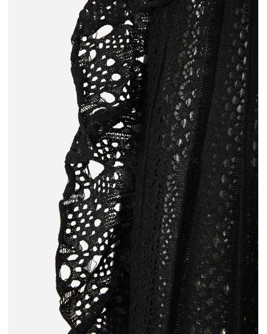 Chloé Black Crochet Midi Skirt