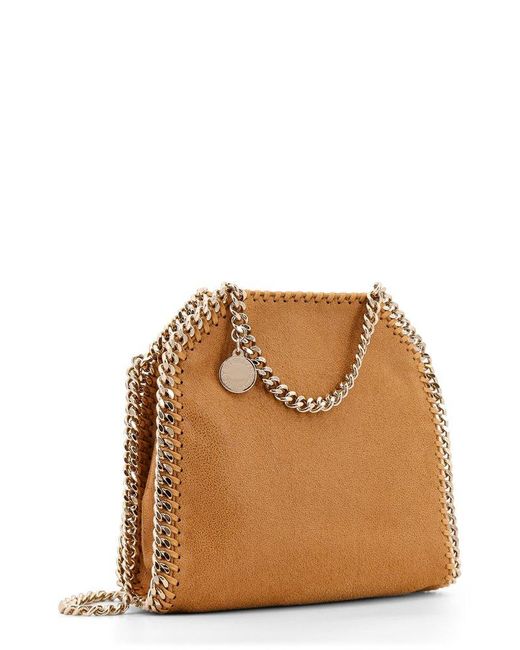 Stella McCartney Brown Whipstitch-Chain Small Top Handle Bag