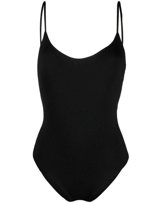 Fisico Black Sleeveless Scoop-back One-piece Swimsuit