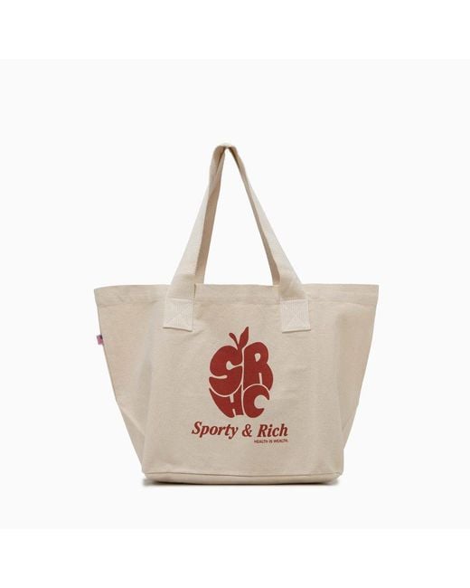 Sporty & Rich Natural Sporty And Rich Apple Shopper Bag