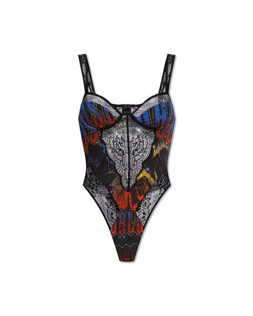 DSquared² Black Lace Detailed Stretched Bodysuit