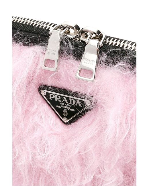 Prada Furry Mini Bag in Black,Pink (Pink) Save 38 Lyst