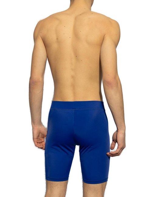 Balmain Blue Logo Printed Swim Shorts for men