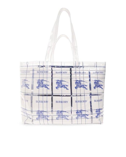 Burberry White 'ekd Label' Shopper Bag, for men