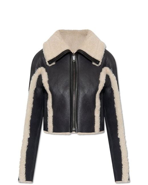 DIESEL Black 'l-kriti' Shearling Coat