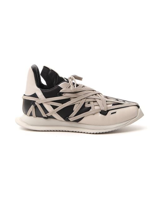 Rick Owens Multicolor Maximal Runner Laced Leather Trainers for men