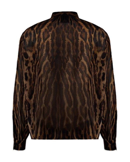 Givenchy Black Leopard Print Blouse