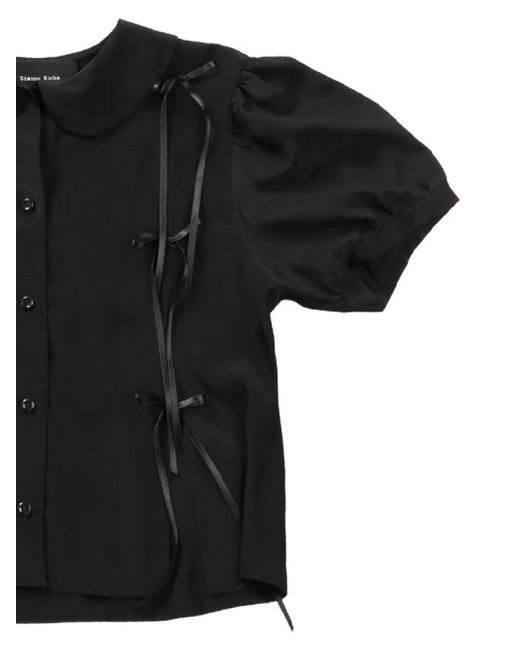 Simone Rocha Black Bow-Embellished Shirt