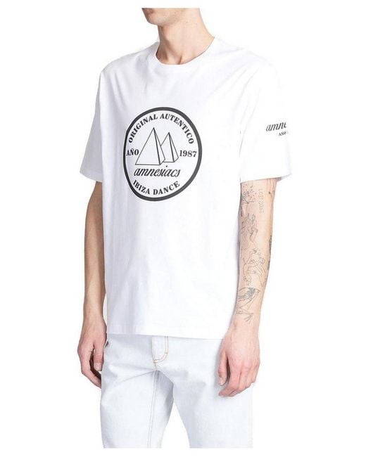 Bally White X Dj Leo Mas Amnesia-Printed Crew Neck T-Shirt for men