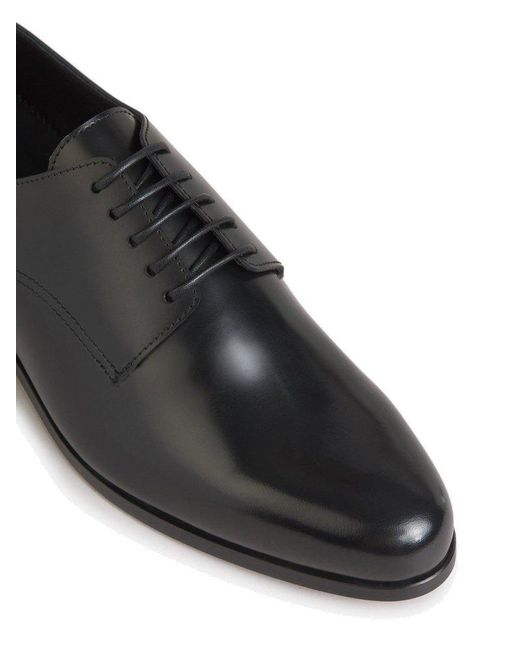 Alexander McQueen Black Round-toe Lace-up Derby Shoes for men