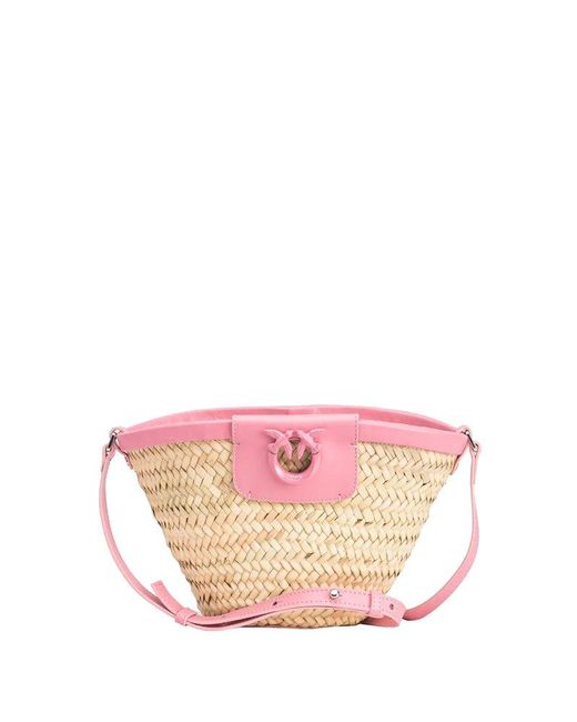 Pinko Pink Love Summer Interwovened Bucket Bag