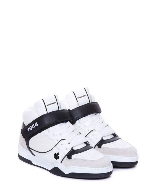 DSquared² White Spiker Round Toe Lace-up Sneakers for men