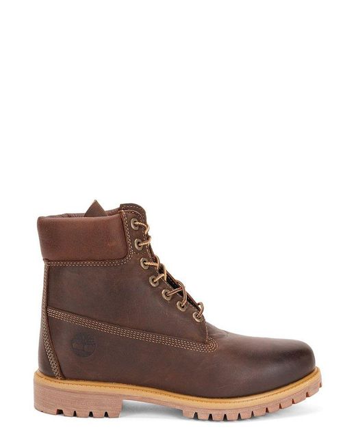 Timberland Brown Premium Waterproof Lace-Up Boots for men