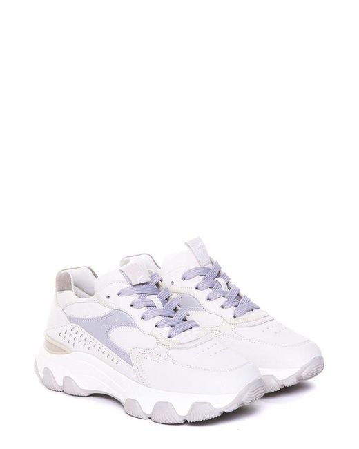 Hogan White Hyperactive Lace-Up Sneakers