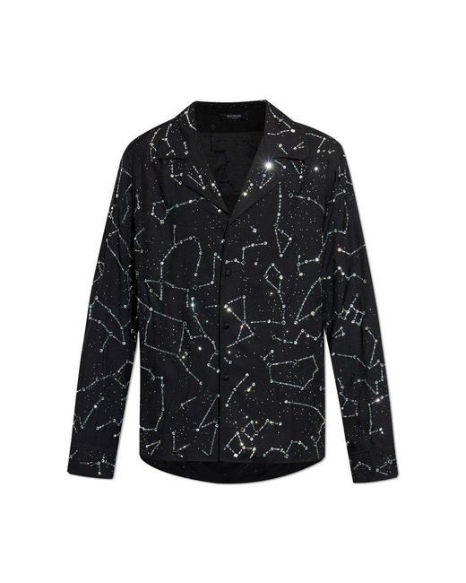 Balmain Black Shirt With Applique for men