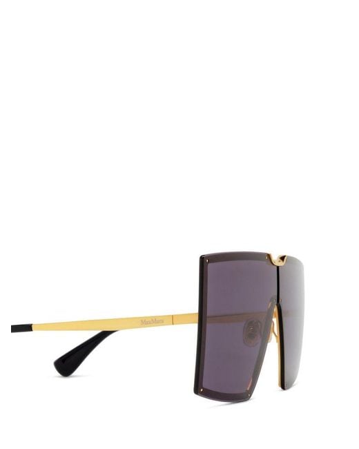 Max Mara Purple Metal Oversized Square Sunglasses